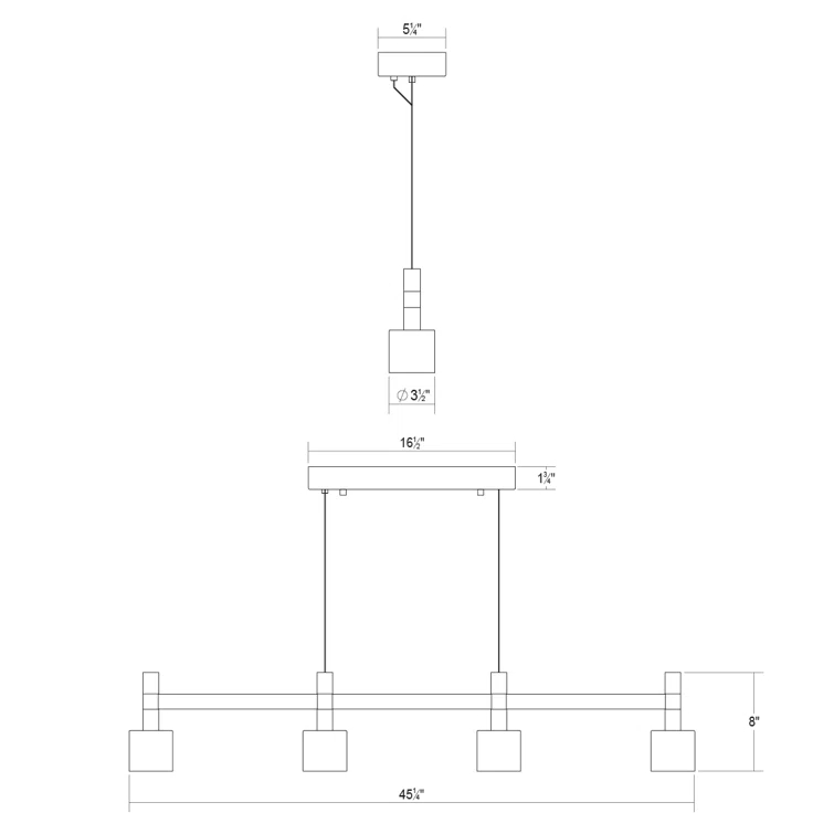 Systema Staccato 4 - Light LED Kitchen Island Pendant