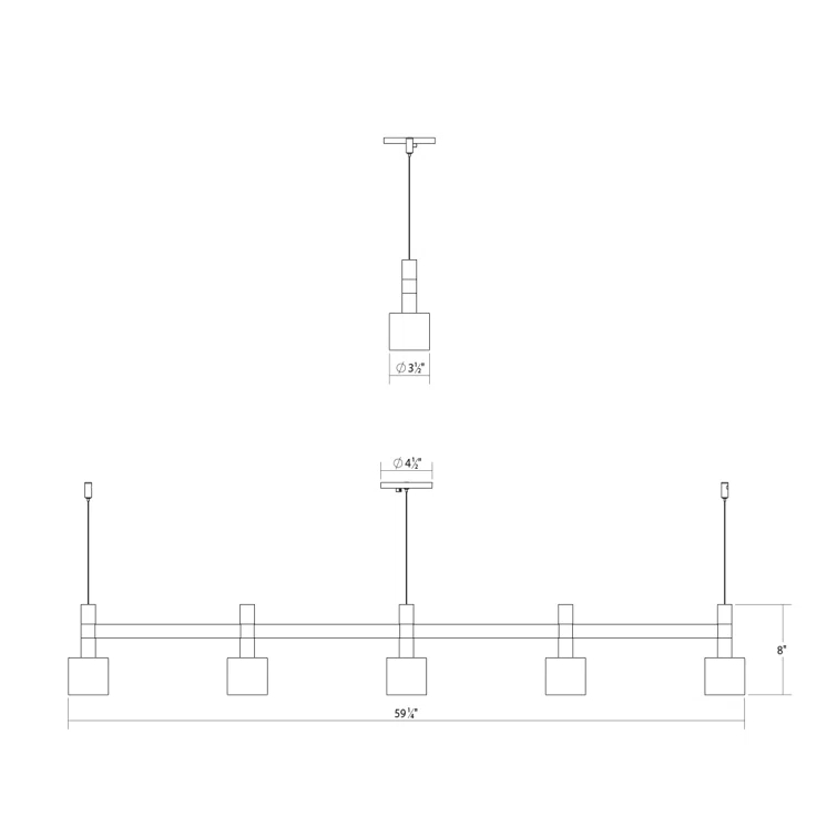 SONNEMAN Systema Staccato 5 - Light LED Kitchen Island Pendant