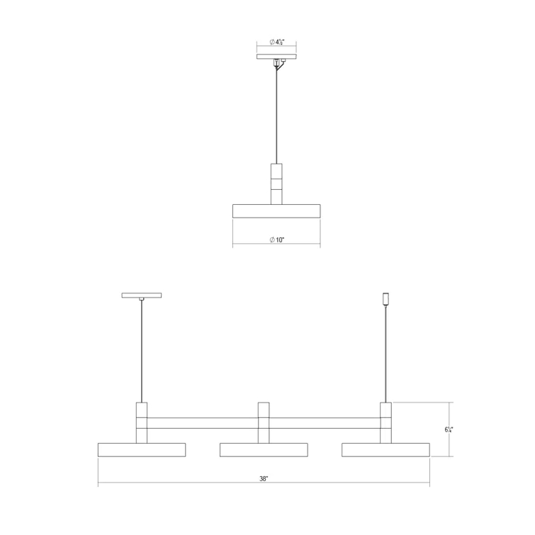 SONNEMAN Systema Staccato 3 - Light LED Kitchen Island Pendant