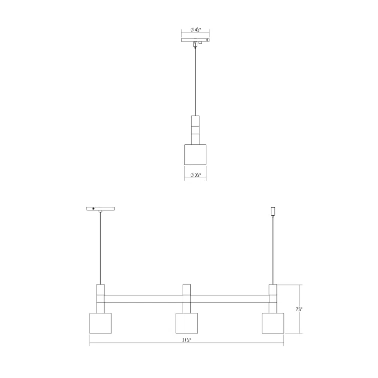 SONNEMAN Systema Staccato 3 - Light LED Kitchen Island Pendant