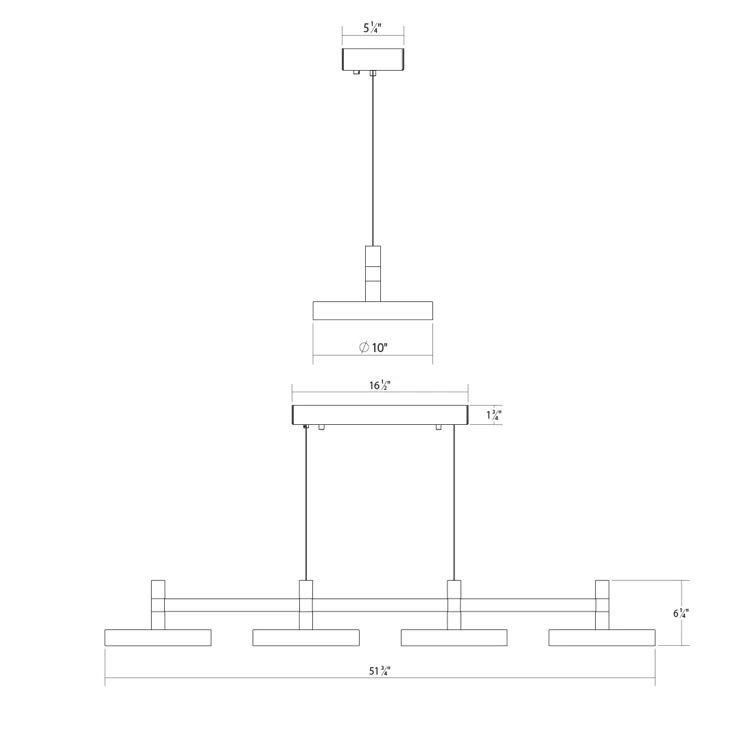 Systema Staccato 4 - Light LED Kitchen Island Pendant