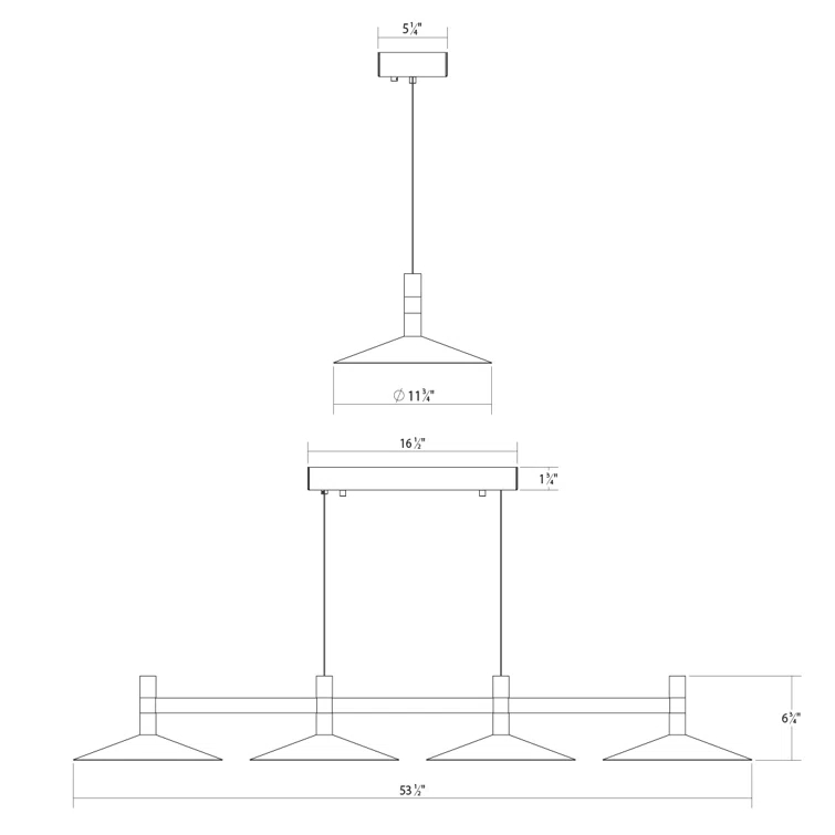 SONNEMAN Systema Staccato 4 - Light LED Kitchen Island Pendant