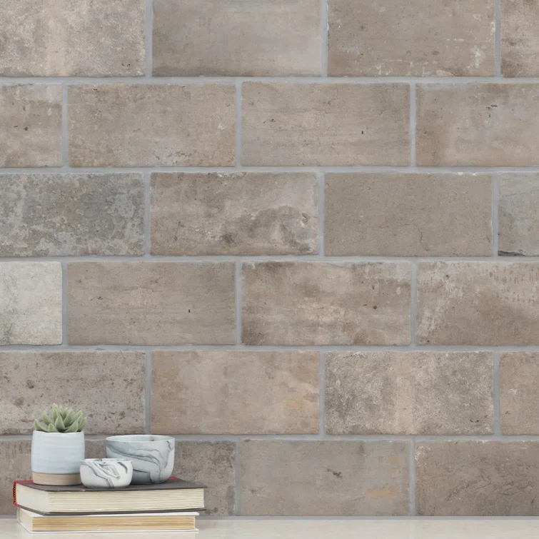 Ackland Capella Brick Look 5" x 10" Matte Porcelain Floor and Wall Tile