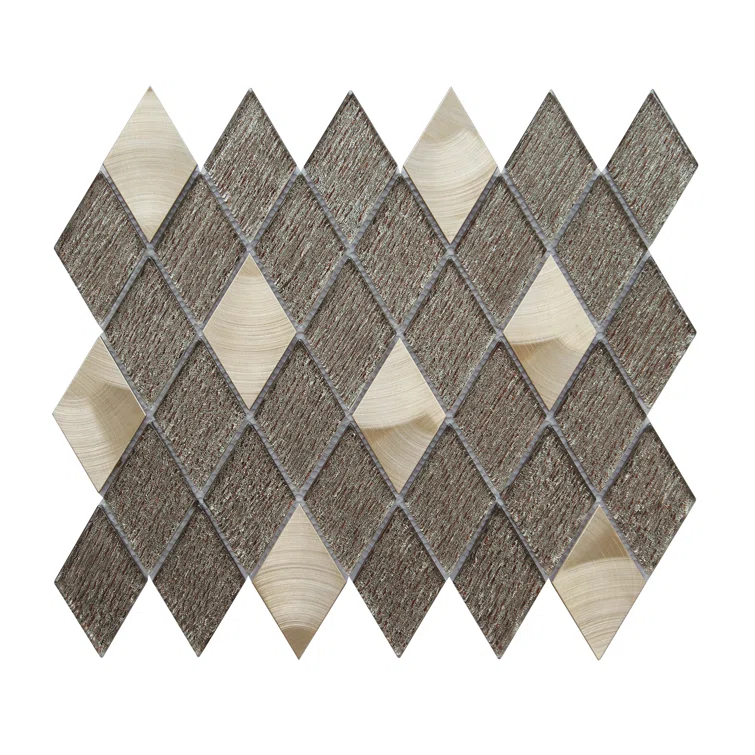 Ballagh 2" x 3" Metal and Glass Grid Mosaic Tile