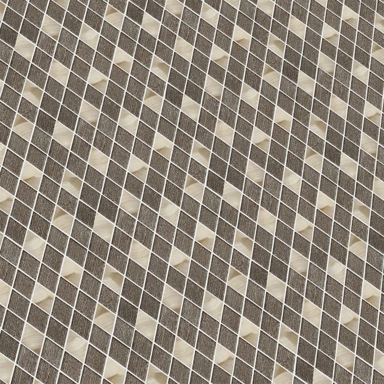 Ballagh 2" x 3" Metal and Glass Grid Mosaic Tile