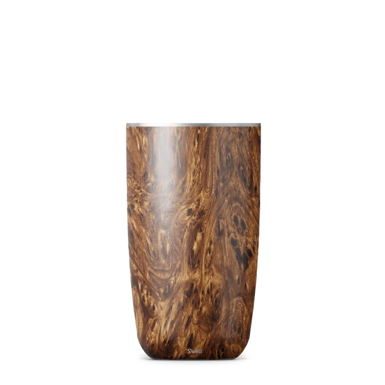S'well Triple-Layered Vacuum-Insulated Stainless Steel Wine Chiller, 750ml, Teakwood