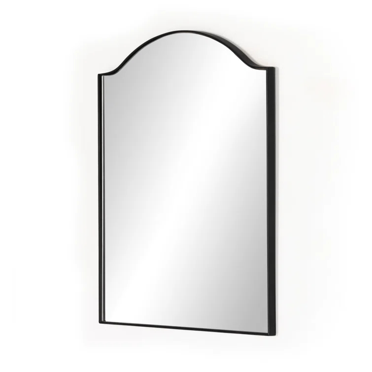 Gunmetal Iron and Engineered Hardwood Rectangular Wall Mirror