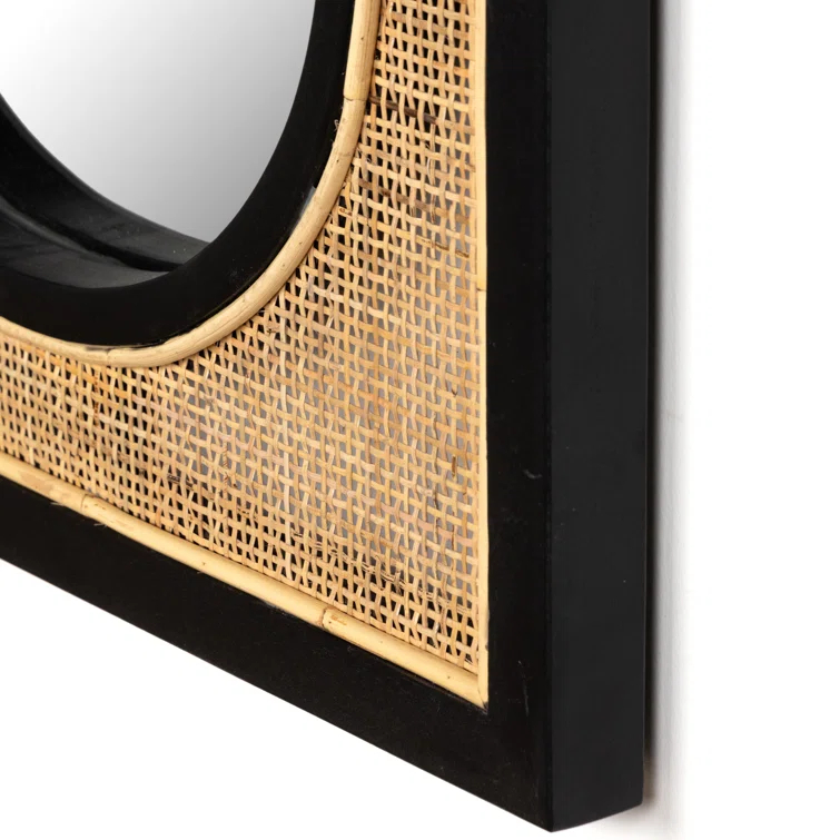 Contemporary Oval Wood & Gold Floor Mirror, 30x70 Inch