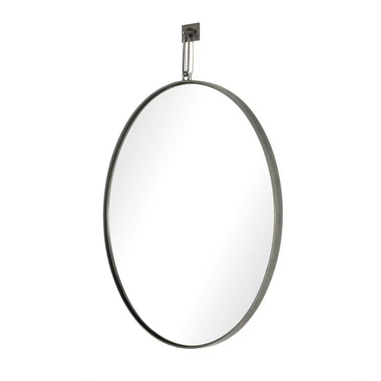 Rectangular Antique Silver Wood Wall Mirror