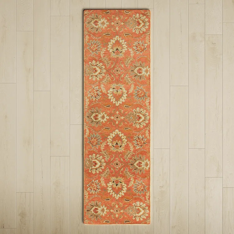 Aaron Hand Tufted Wool Terracotta/Orange/Dusty Sage Rug