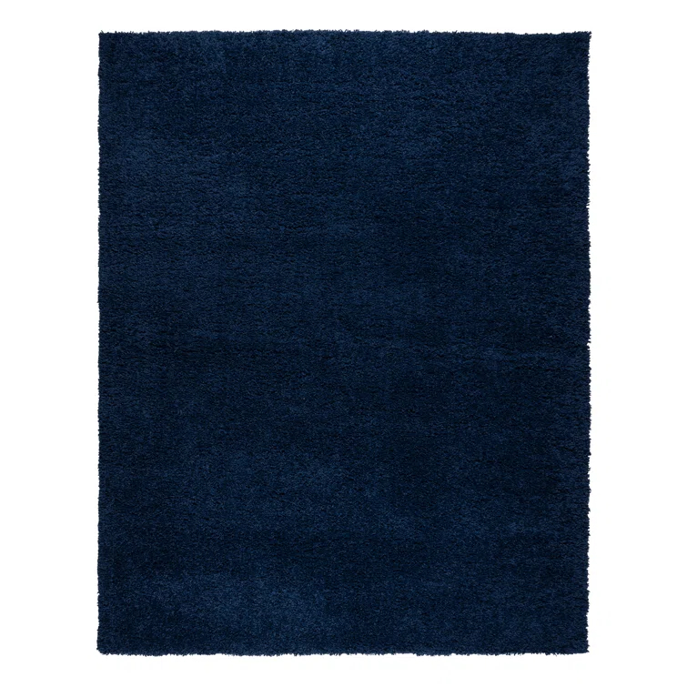 Gertmenian Anjou Solid Navy Plush Shag Indoor Area Rug