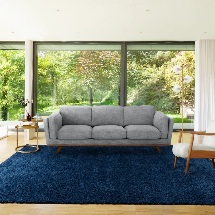 Gertmenian Anjou Solid Navy Plush Shag Indoor Area Rug