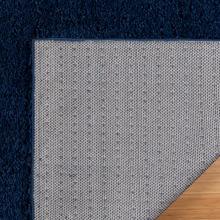 Gertmenian Anjou Solid Navy Plush Shag Indoor Area Rug