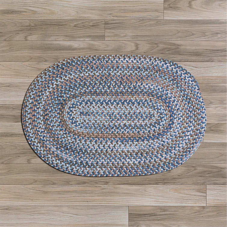 Highland Dunes Oyola Wool Reversible Area Rug - Blue Brown
