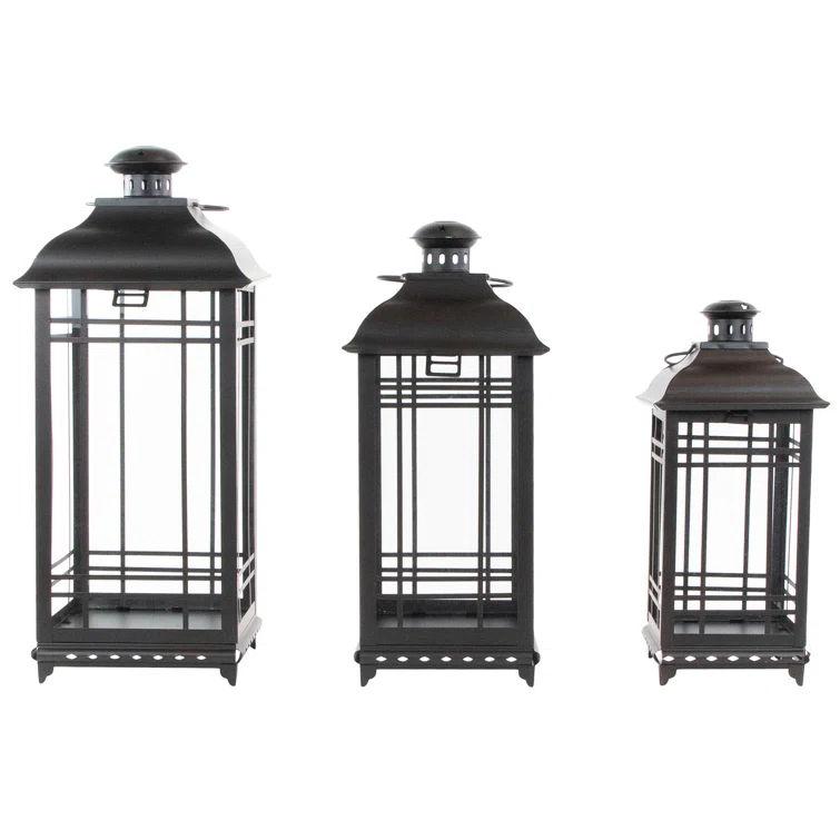 Distressed Mission Style Candle Lanterns