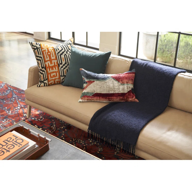 Loden Green Alpaca Blend Bouclé Fringed Throw