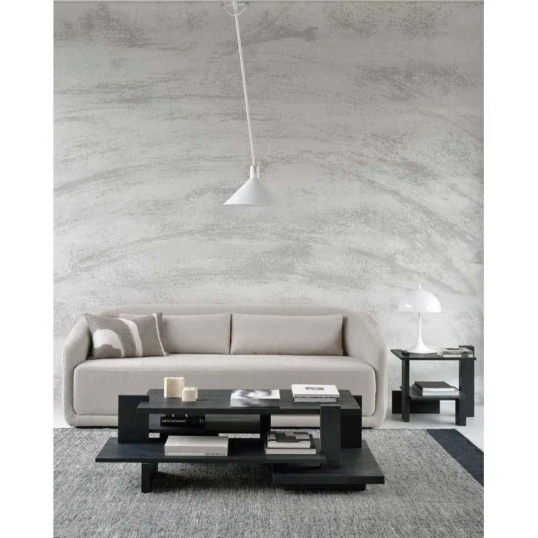 Teak Rectangular Transitional Coffee Table with Varnish Finish