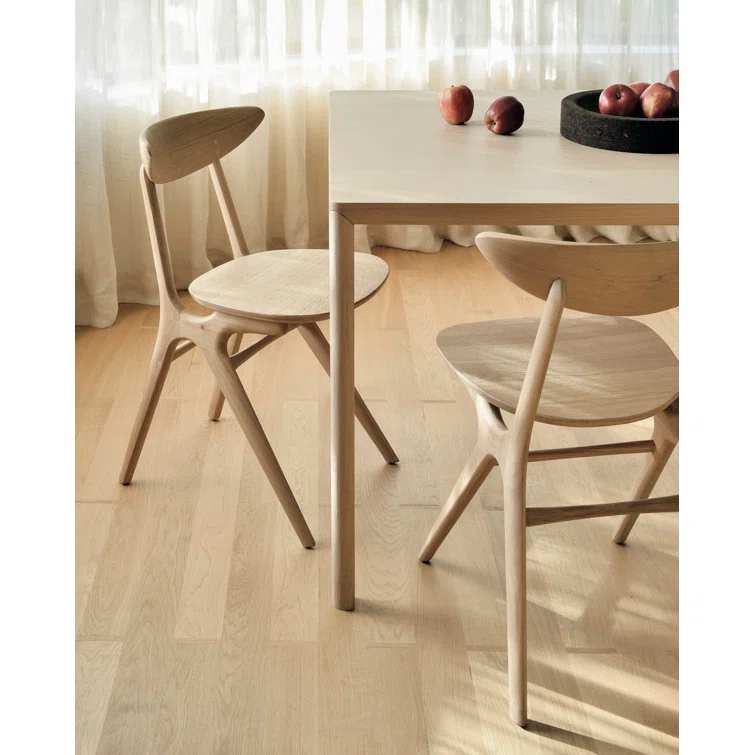 Minimalist Solid Oak Rectangular Dining Table, 79"