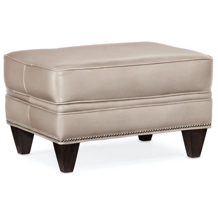 Reddish Leather Ottoman
