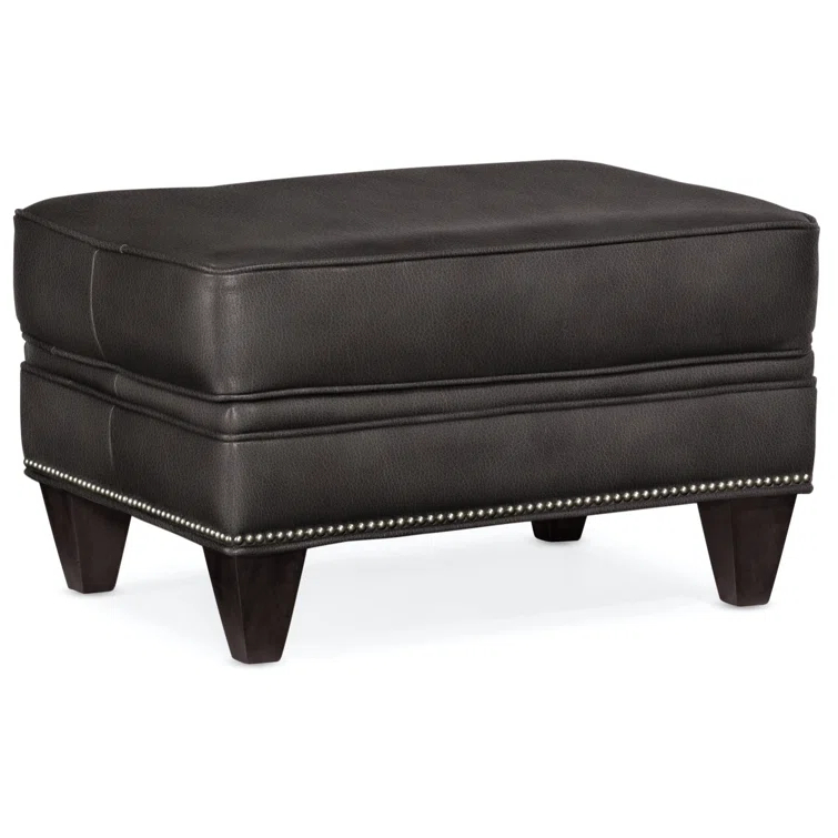Reddish Leather Ottoman