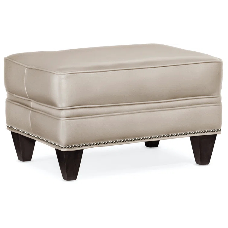 Reddish Leather Ottoman