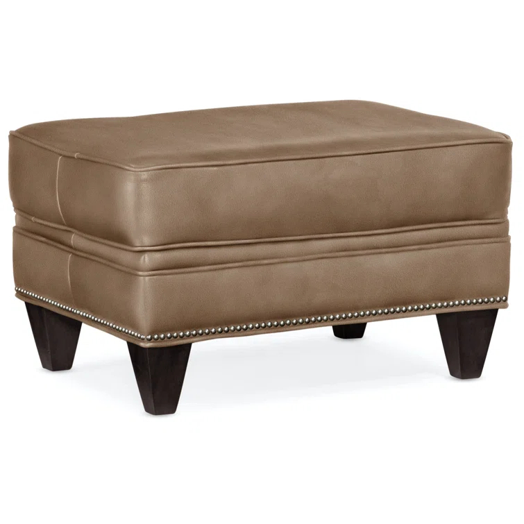Reddish Leather Ottoman