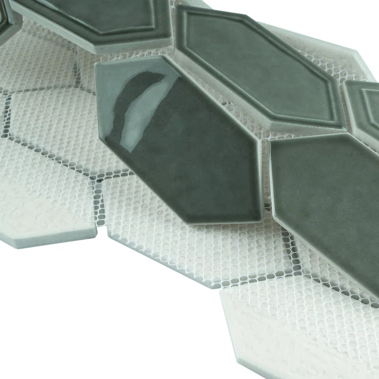 Bianca 2" x 4" Glass Grid Mosaic Wall Tile