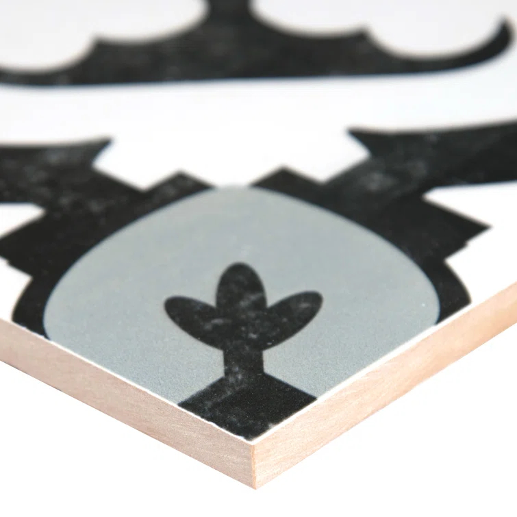 Amara 8" x 8" Encaustic Look Matte Porcelain Floor & Wall Tile