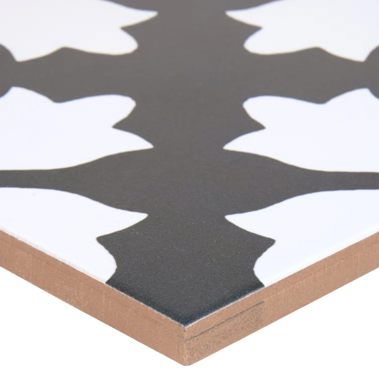 Amara 8" x 8" Encaustic Look Matte Porcelain Floor & Wall Tile