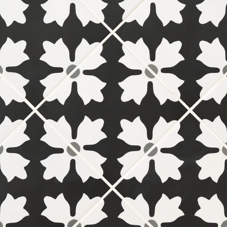 Amara 8" x 8" Encaustic Look Matte Porcelain Floor & Wall Tile