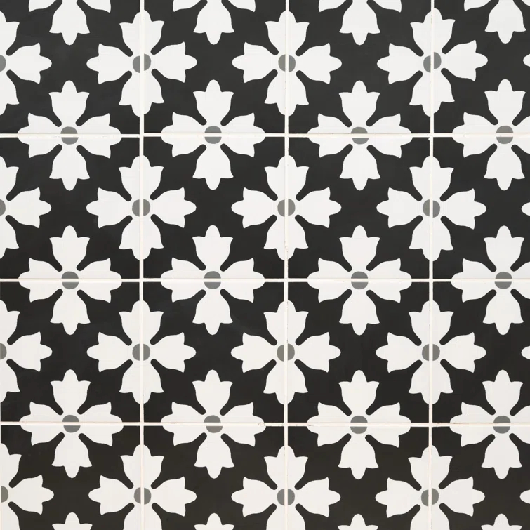 Amara 8" x 8" Encaustic Look Matte Porcelain Floor & Wall Tile