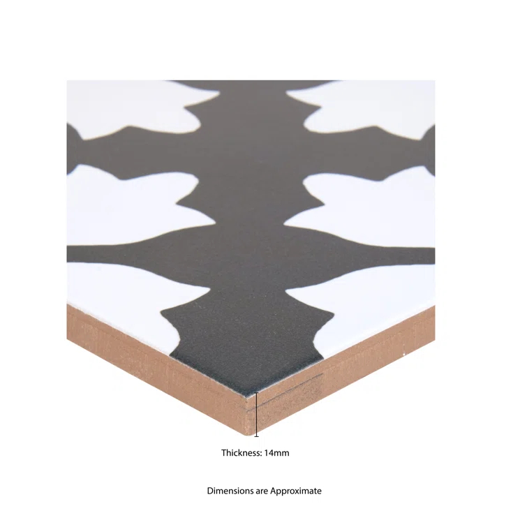 Amara 8" x 8" Encaustic Look Matte Porcelain Floor & Wall Tile