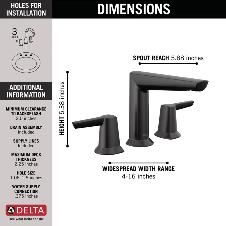 Galeon Widespread Bathroom Faucet with Drain Assembly