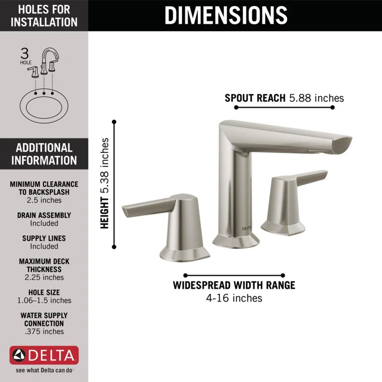 Galeon Widespread Bathroom Faucet with Drain Assembly