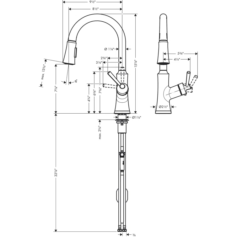Joleena Pull Down Single Handle Kitchen Faucet