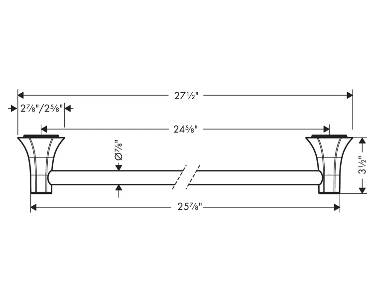 Locarno 27.5" Wall Mounted Towel Bar
