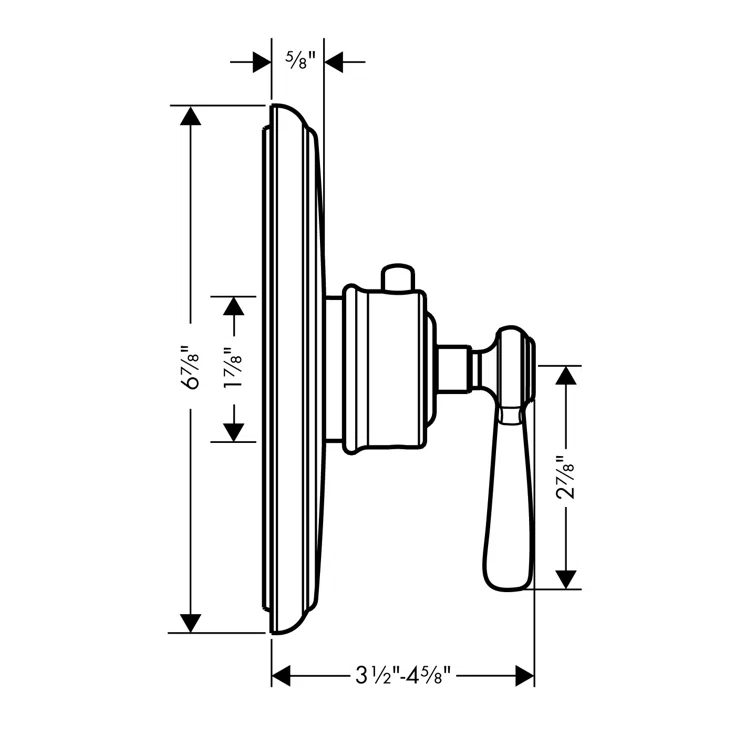 AXOR Montreux Thermostatic Highflow Trim with Lever Handle Valve Trim Only