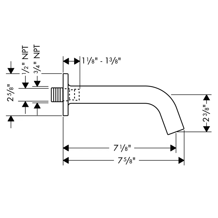 Citterio M Bathroom Tub Spout