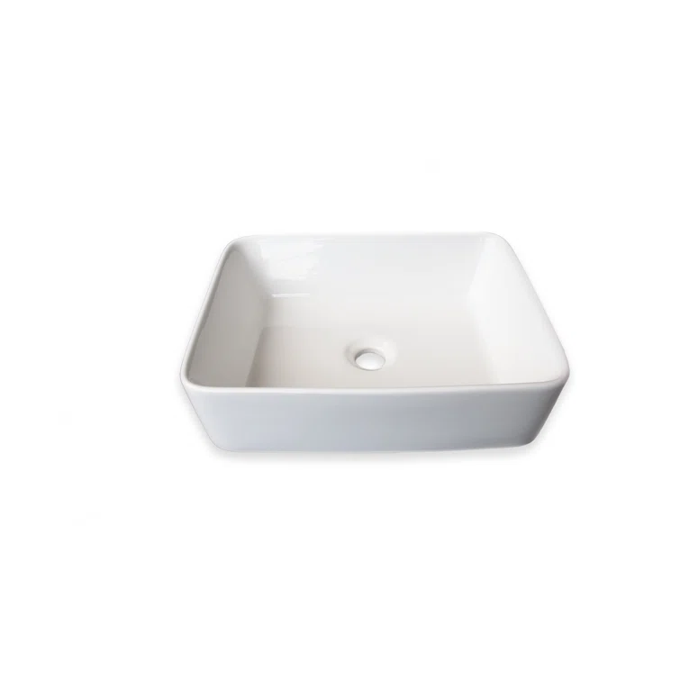 Wells Sinkware China Luxe 14.25'' White Ceramic Rectangular Bathroom Sink