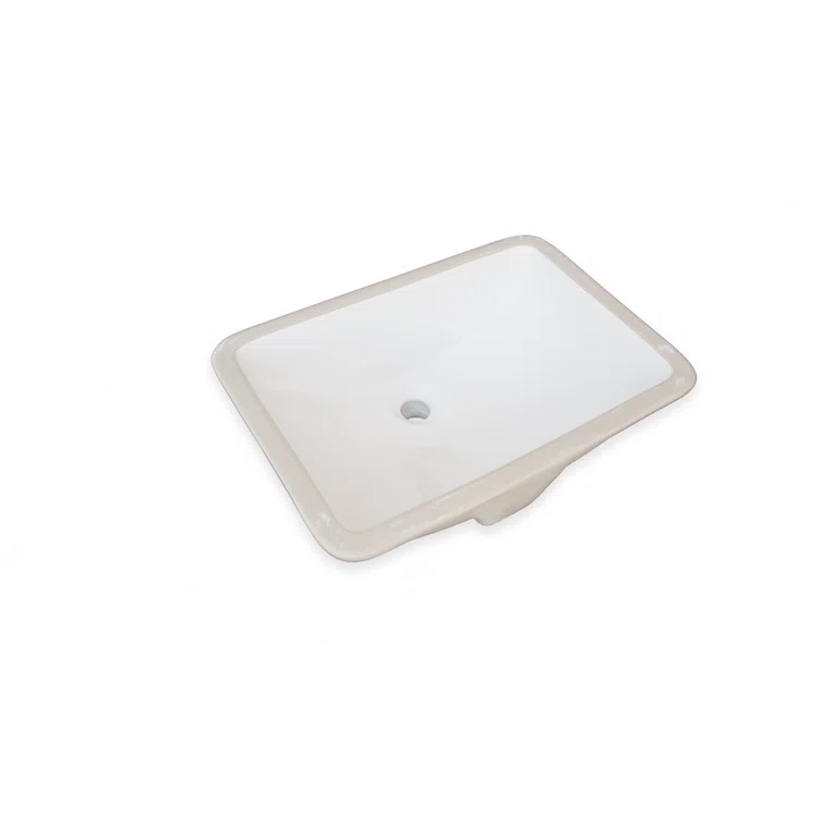 Wells Sinkware RTU2115-7W Wells Sinkware Rhythm Series 14.5'' Ceramic Rectangular Bathroom Sink with Overflow