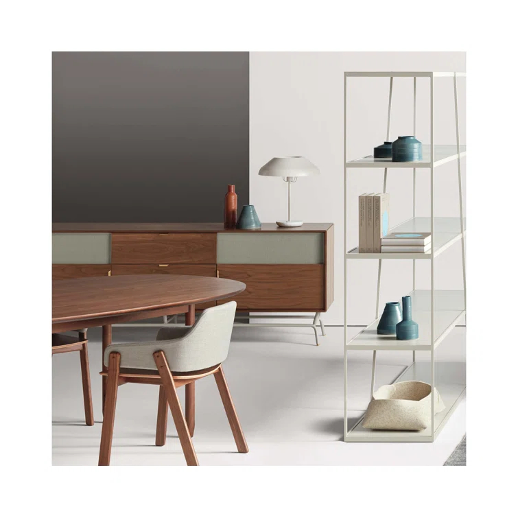 Dang 82" Risk-Averse Gray TV Stand with Brass Details