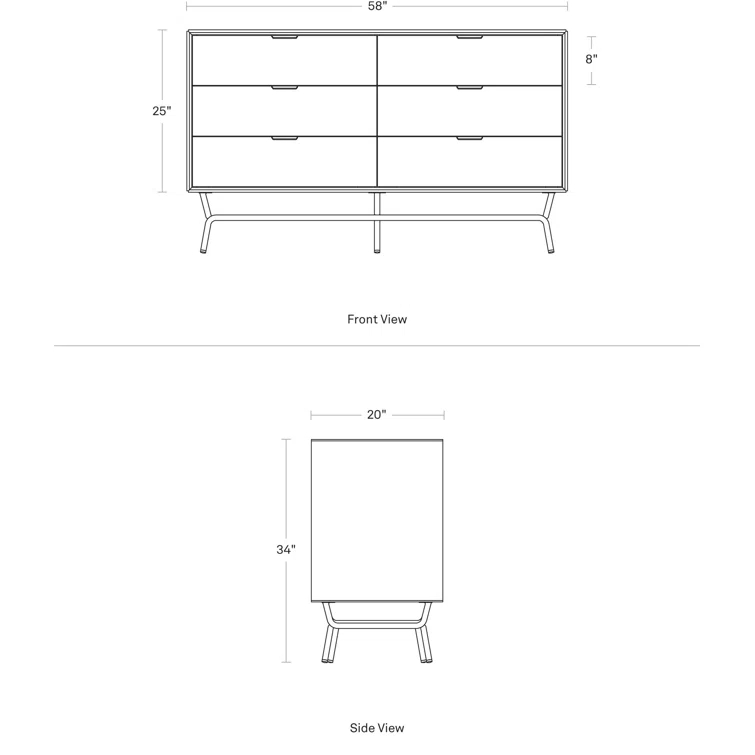 Dang 58'' W 6 - Drawer Dresser