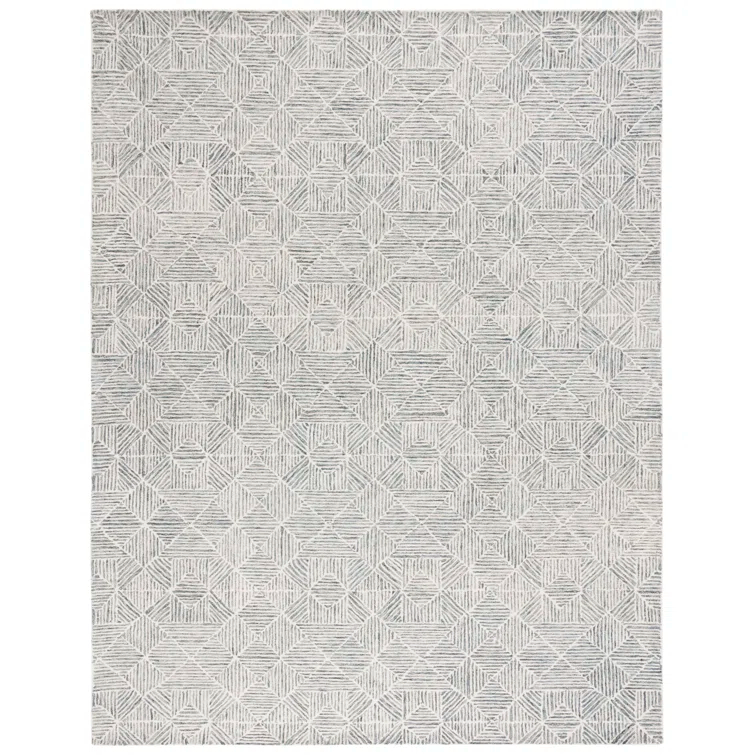 SAFAVIEH Abstract Brock Geometric Area Rug, Green/Ivory, 11' x 15'