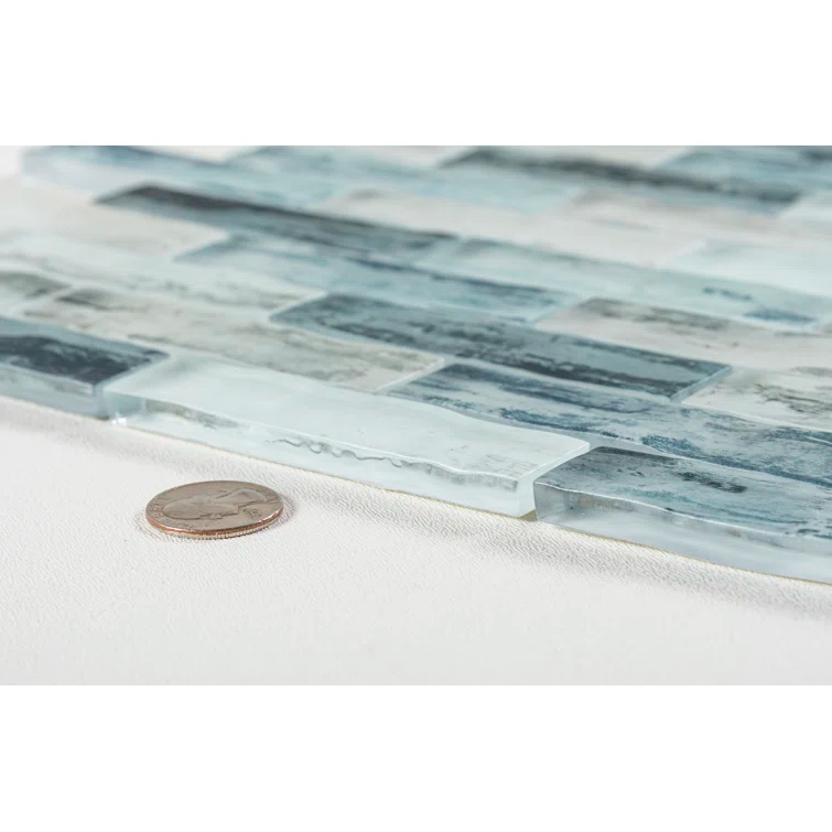 Giovan 1" x 4" Glass Brick Joint Mosaic Shower Walls, Kitchen Backsplash and Floor Tile