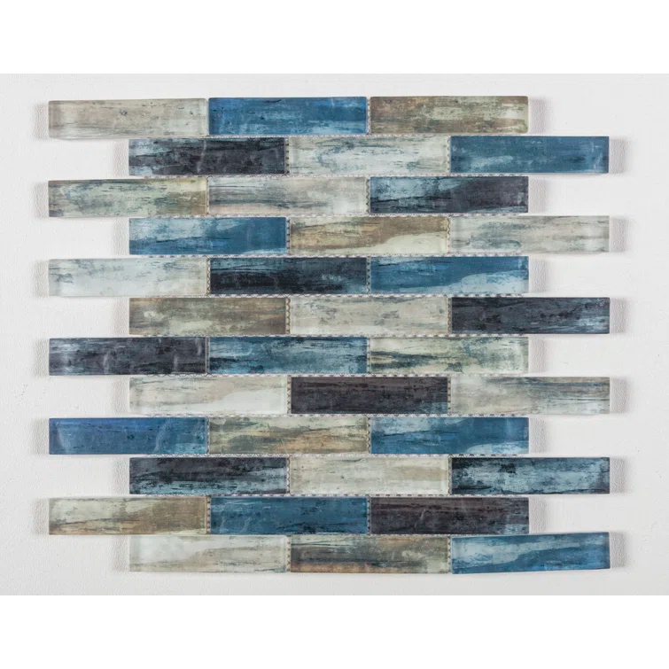 Giovan 1" x 4" Glass Brick Joint Mosaic Shower Walls, Kitchen Backsplash and Floor Tile