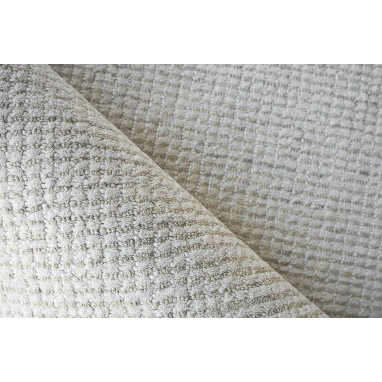 Rectangle Key West Hand Tufted Wool Area Rug in Light Beige