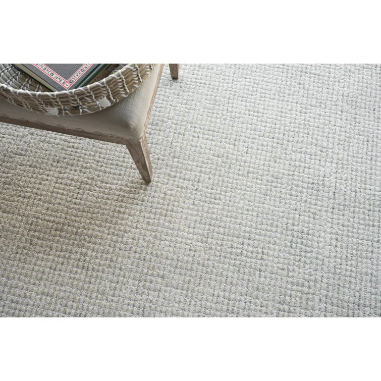 Rectangle Key West Hand Tufted Wool Area Rug in Light Beige