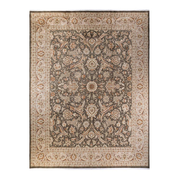Mogul Collection Hand-Knotted Wool Traditional Area Rug 12' x 15'