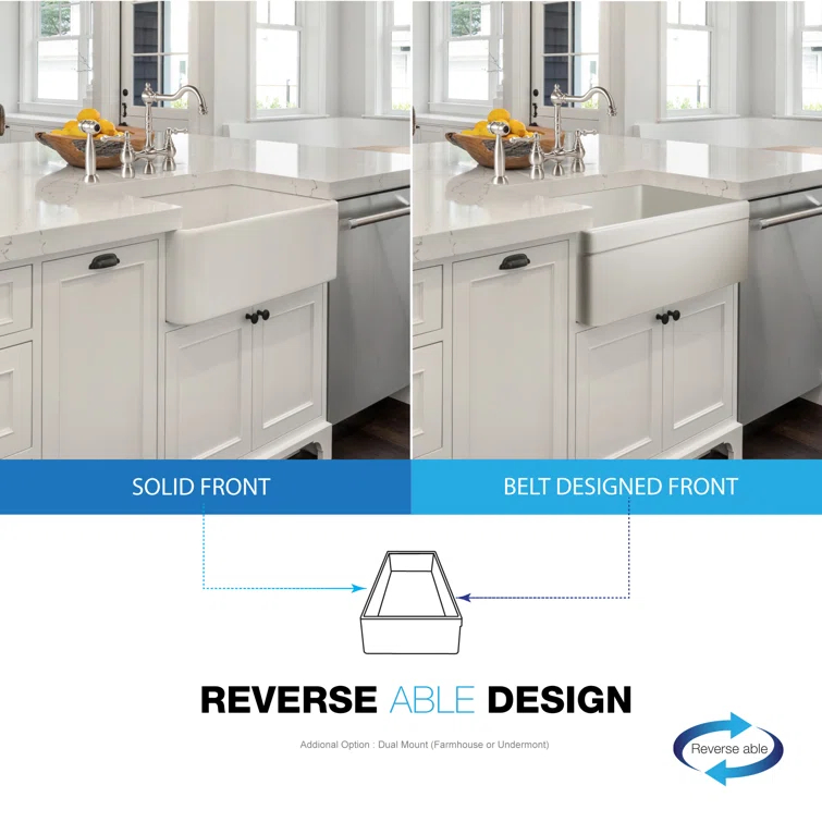 30'' L Farmhouse / Apron Single Bowl Fireclay Kitchen Sink