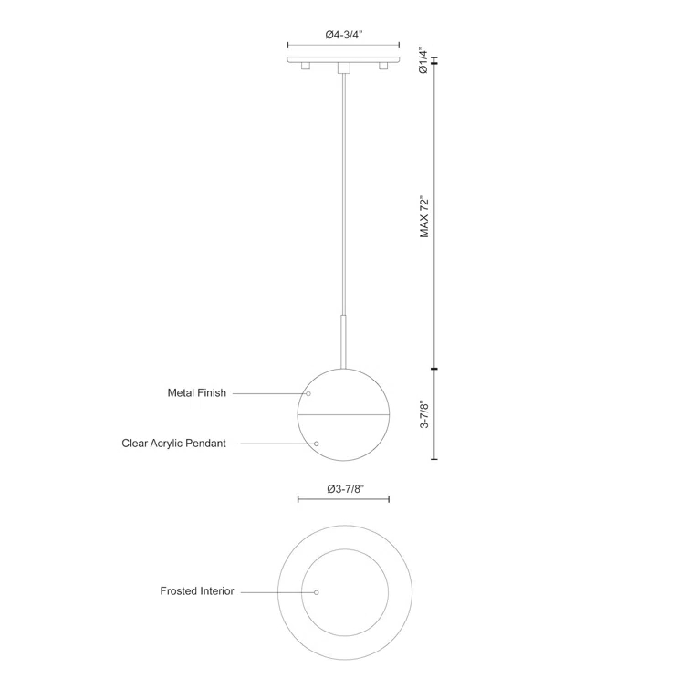 1 - Light LED Single Pendant